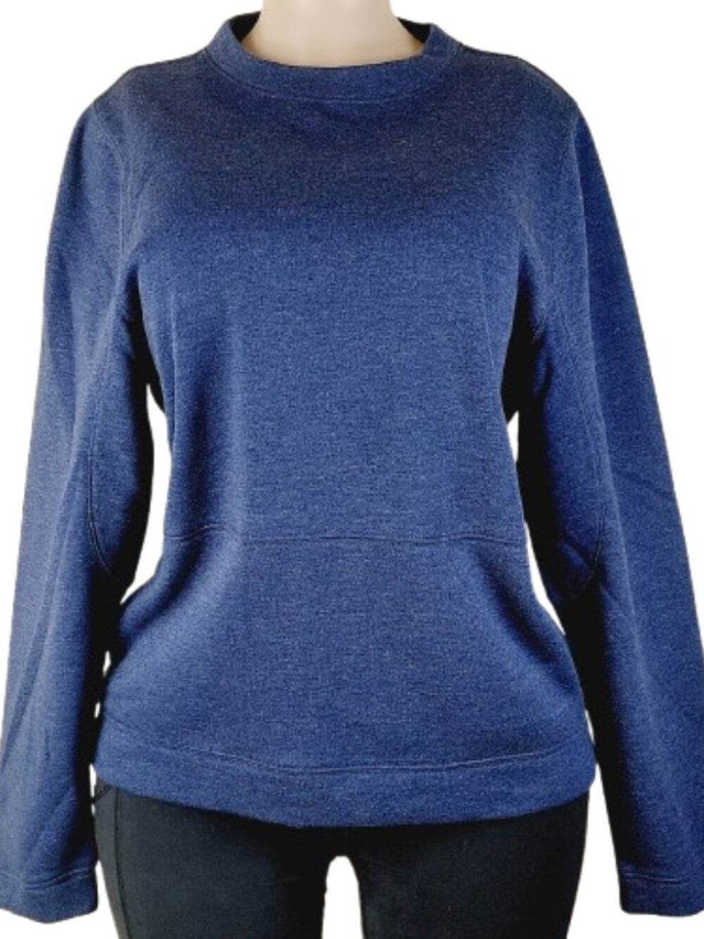 Asics Women's Heathered Blue Crew Neck Long Sleeve Pullover Sweatshirt Size L